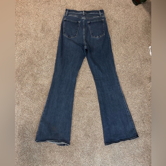 Abercrombie & Fitch Curve Love Dark Blue High Rise Flare Jeans - Picture 4 of 6